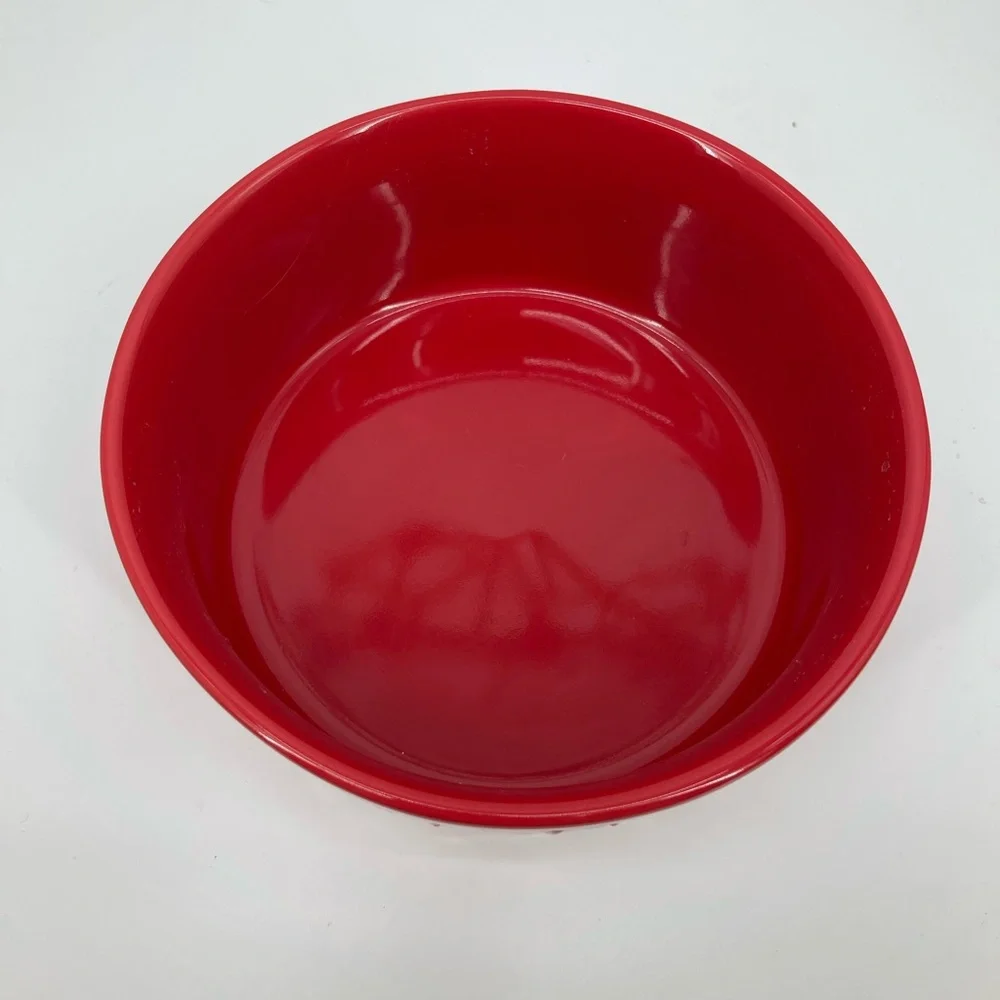 Rae Dunn Red Santa Paws Dog Bowl Artisan Collection